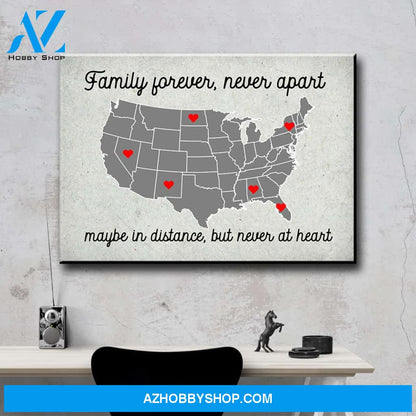 USA Family Map Premium Canvas