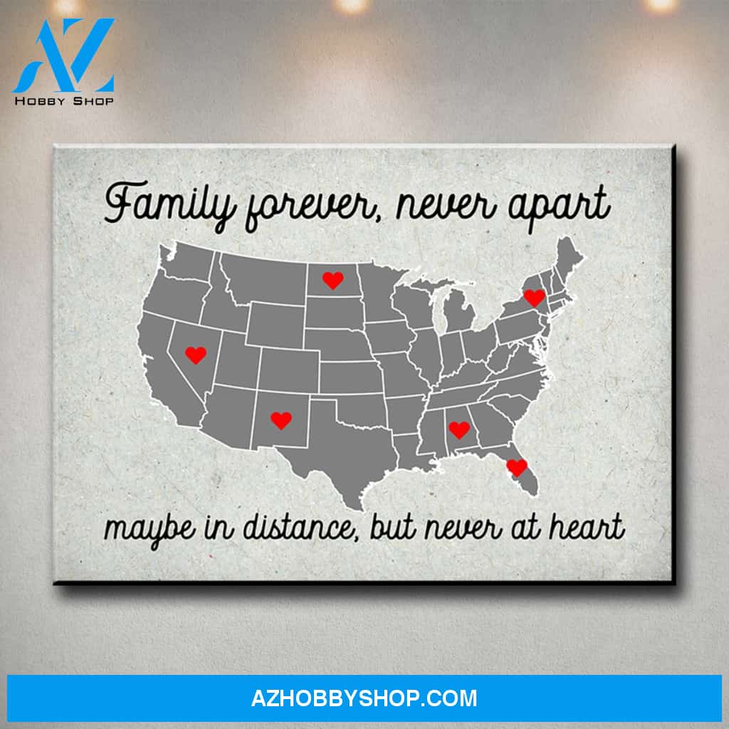 USA Family Map Premium Canvas