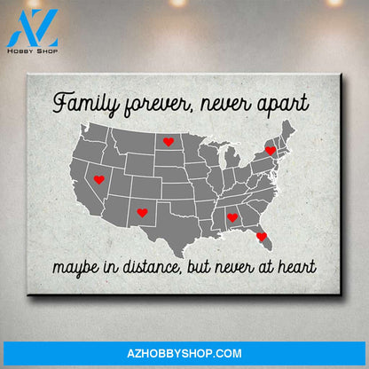 USA Family Map Premium Canvas