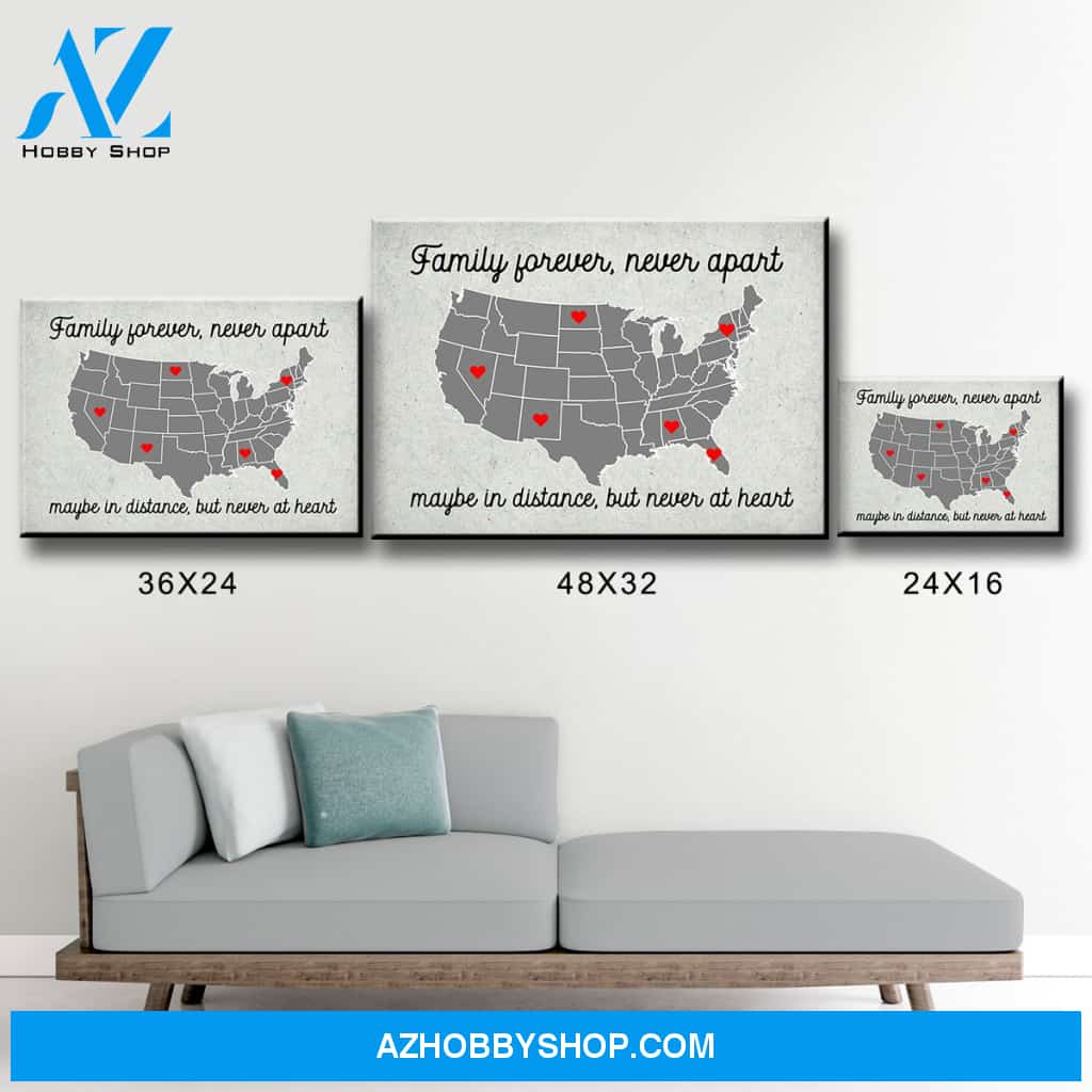 USA Family Map Premium Canvas