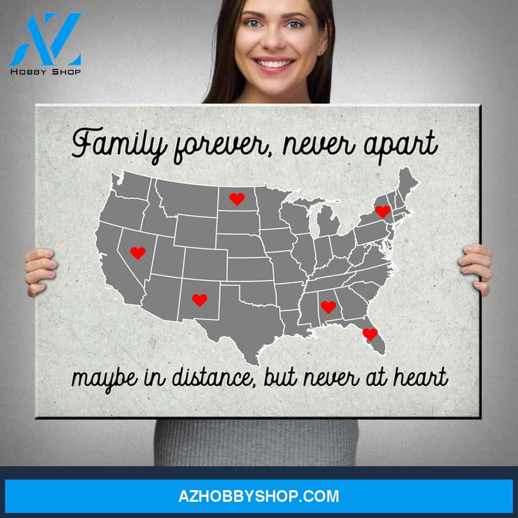 USA Family Map Premium Canvas