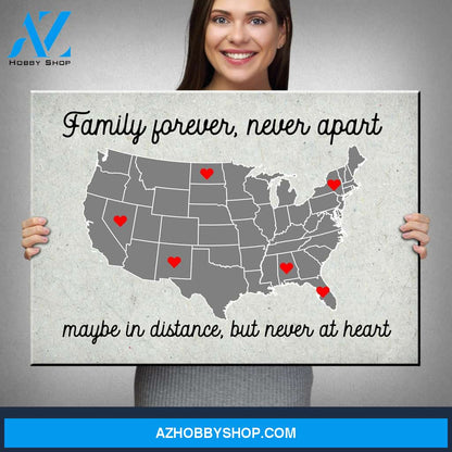 USA Family Map Premium Canvas