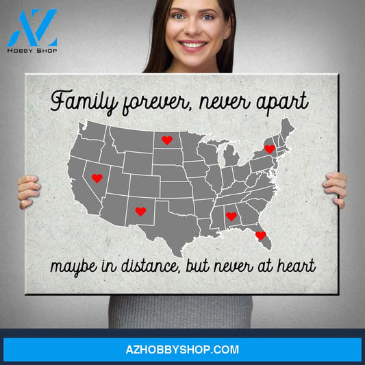 USA Family Map Premium Canvas