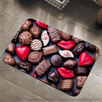 Valentine Chocolate Non-Slip Rubber Backing Doormat HG Valentine Non-Slip Rubber Backing Doormat Valentine Gift