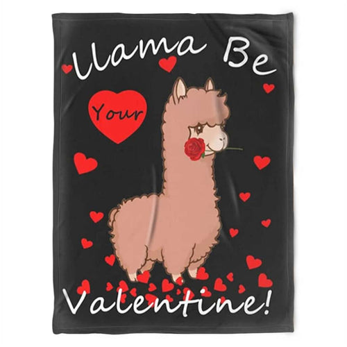 Valentine Llama Wanna Be Your, Fleece Blanket For Couple Home Decor Bedding Couch Sofa Soft And Comfy Cozy