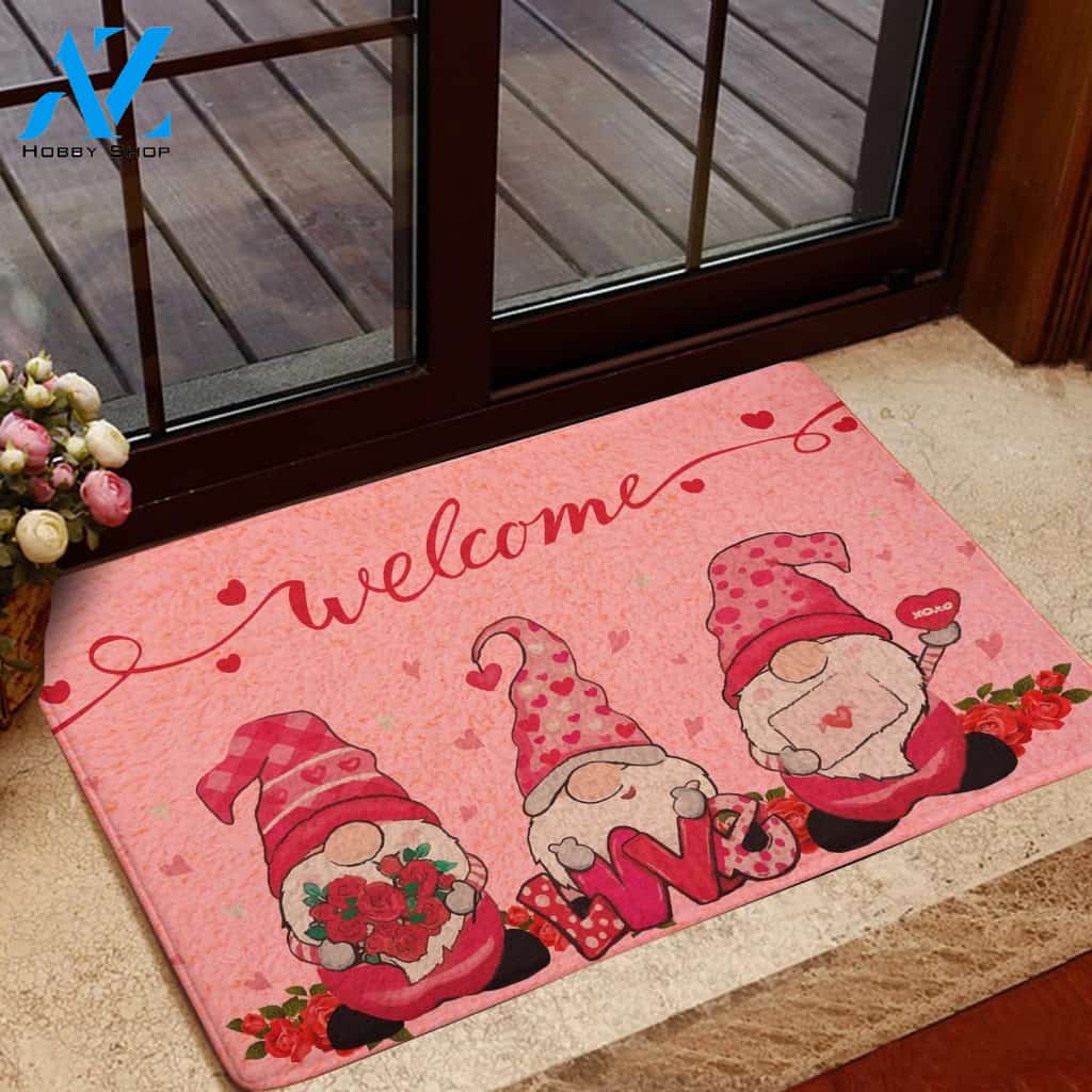 Valentine Love Gnom Welcome Doormat