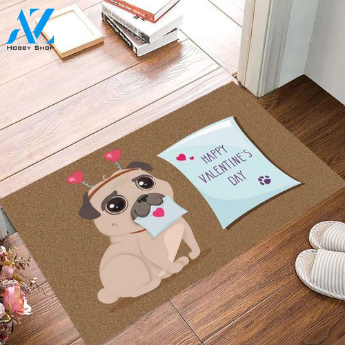 Valentines Day Easy Clean Welcome DoorMat | Felt And Rubber | DO3264
