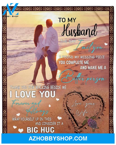 Valentine's Day Gifts For Him, Personalized To My Husband I Love You Fleece Blanket