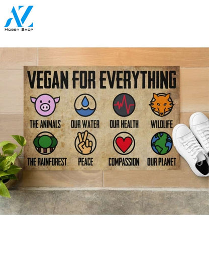 Vegan For Everything Indoor And Outdoor Doormat Warm House Gift Welcome Mat Gift For Vegetarians Environmental Protection
