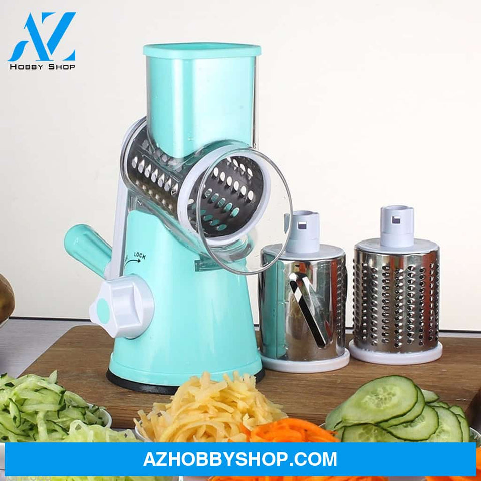 Vegetable Cutter Round Mandoline Slicer Potato Julienne Carrot Grater Cheese Bluegreen / Us