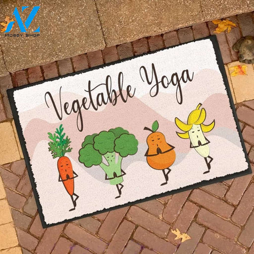 Vegetable Yoga Doormat Welcome Mat House Warming Gift Home Decor Funny Doormat Gift Idea