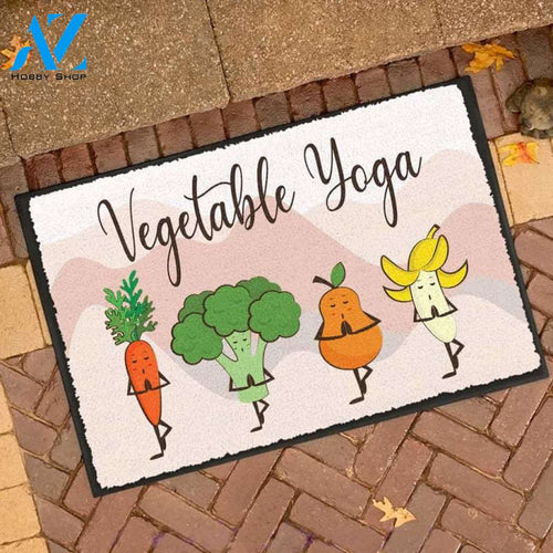Vegetable Yoga Doormat Welcome Mat House Warming Gift Home Decor Funny Doormat Gift Idea
