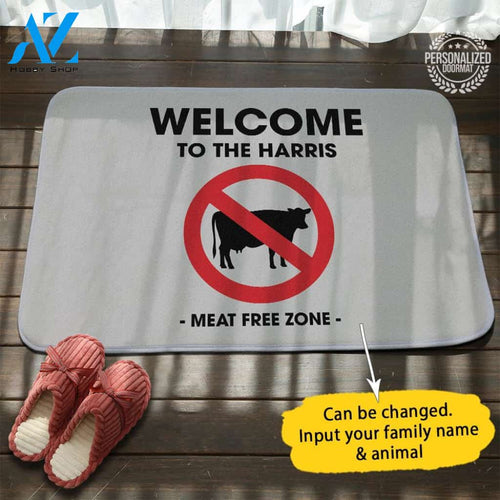 Vegetarianism Personalized Name Doormat