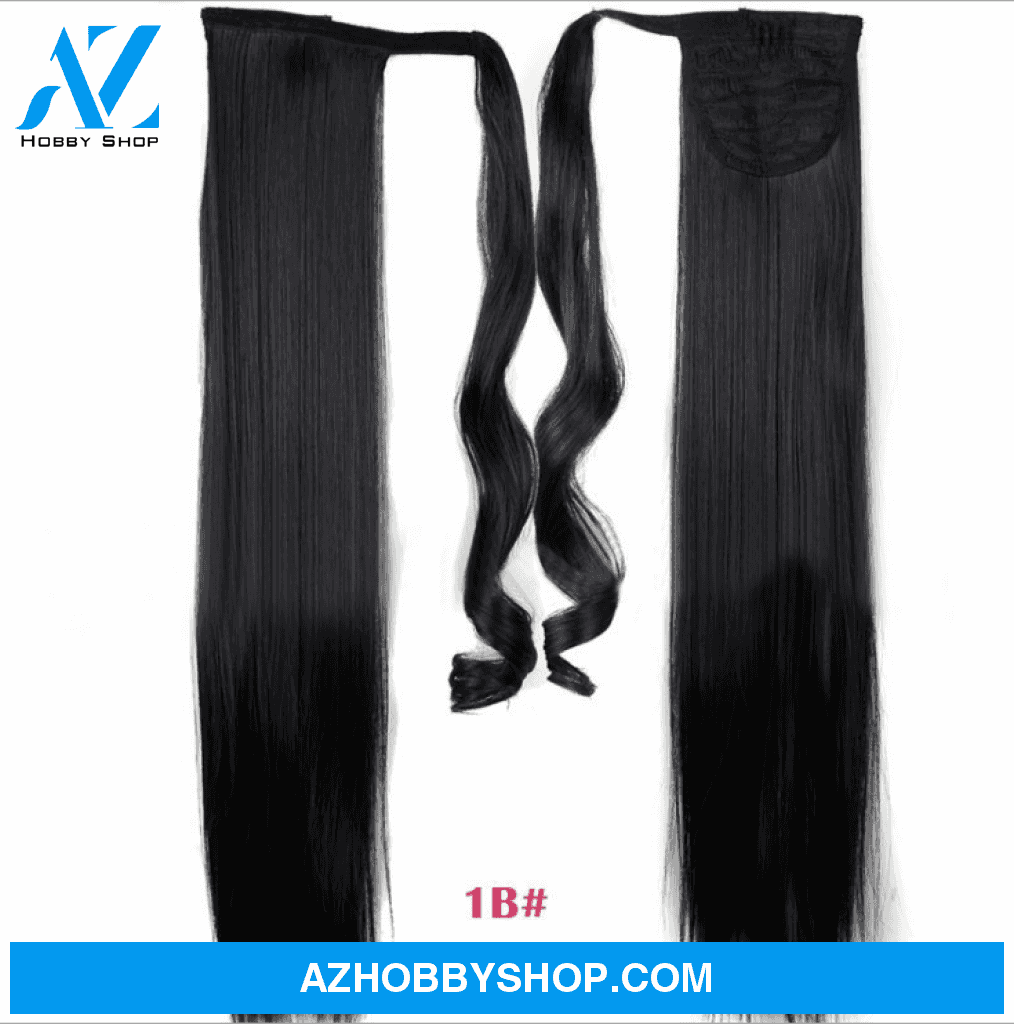 Velcro Wig Ponytail Straight Invisible Hair Extension 1B