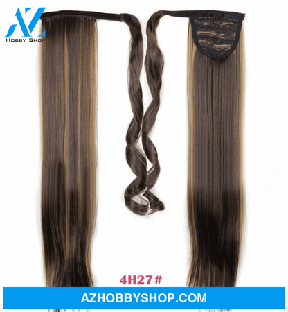Velcro Wig Ponytail Straight Invisible Hair Extension 4H27
