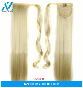Velcro Wig Ponytail Straight Invisible Hair Extension 613