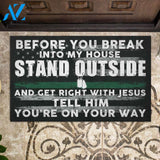 Veteran Before You Break Into My House Indoor and Outdoor Doormat Warm House Gift Welcome Mat Funny Gift for Friend Family Birthday Gift