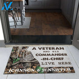 Veteran Camo Couple Live Here Doormat, Custom Veteran Doormat