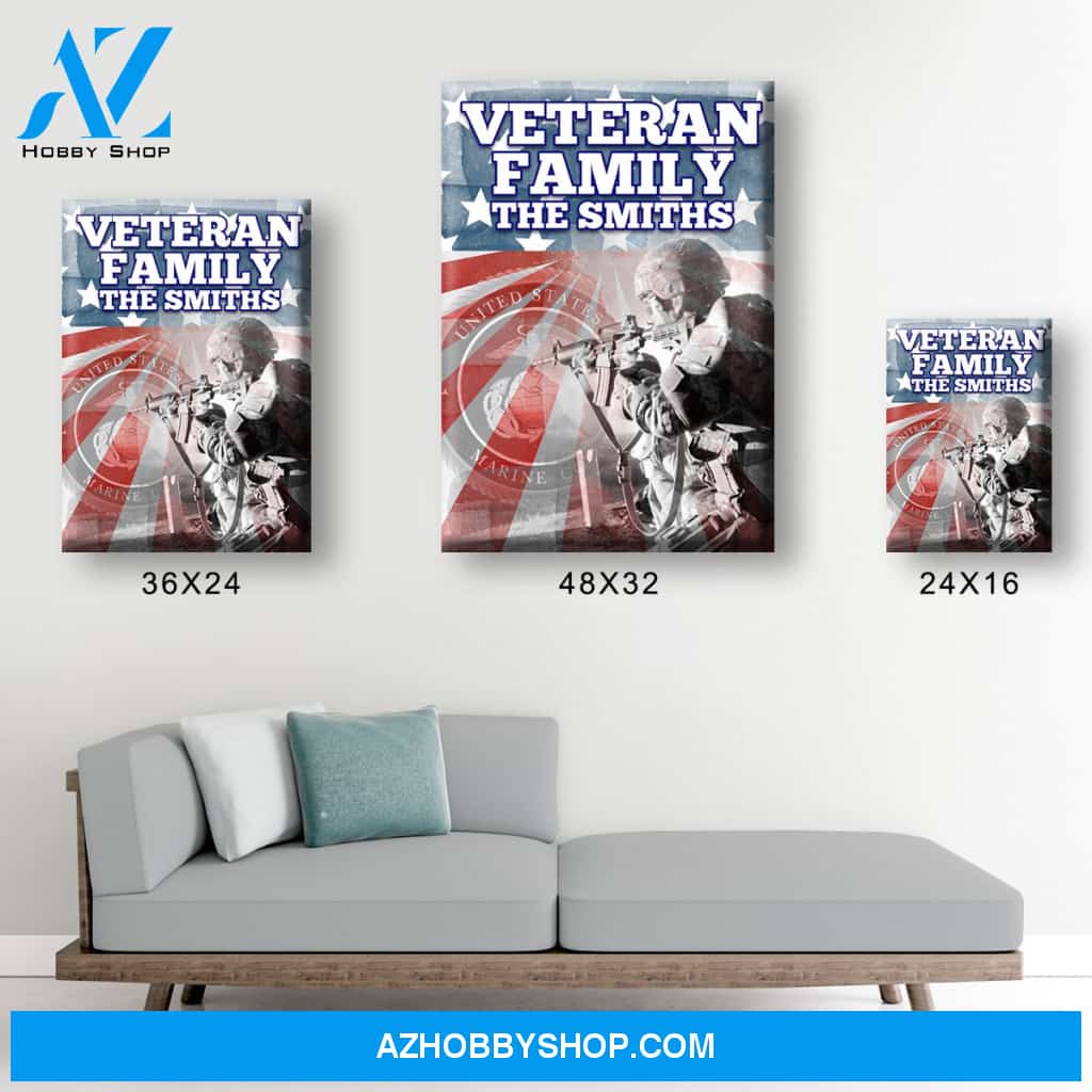 Veteran Family Marine Corps Premium Canvas