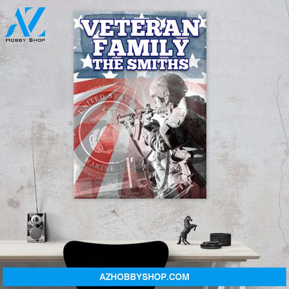 Veteran Family Marine Corps Premium Canvas