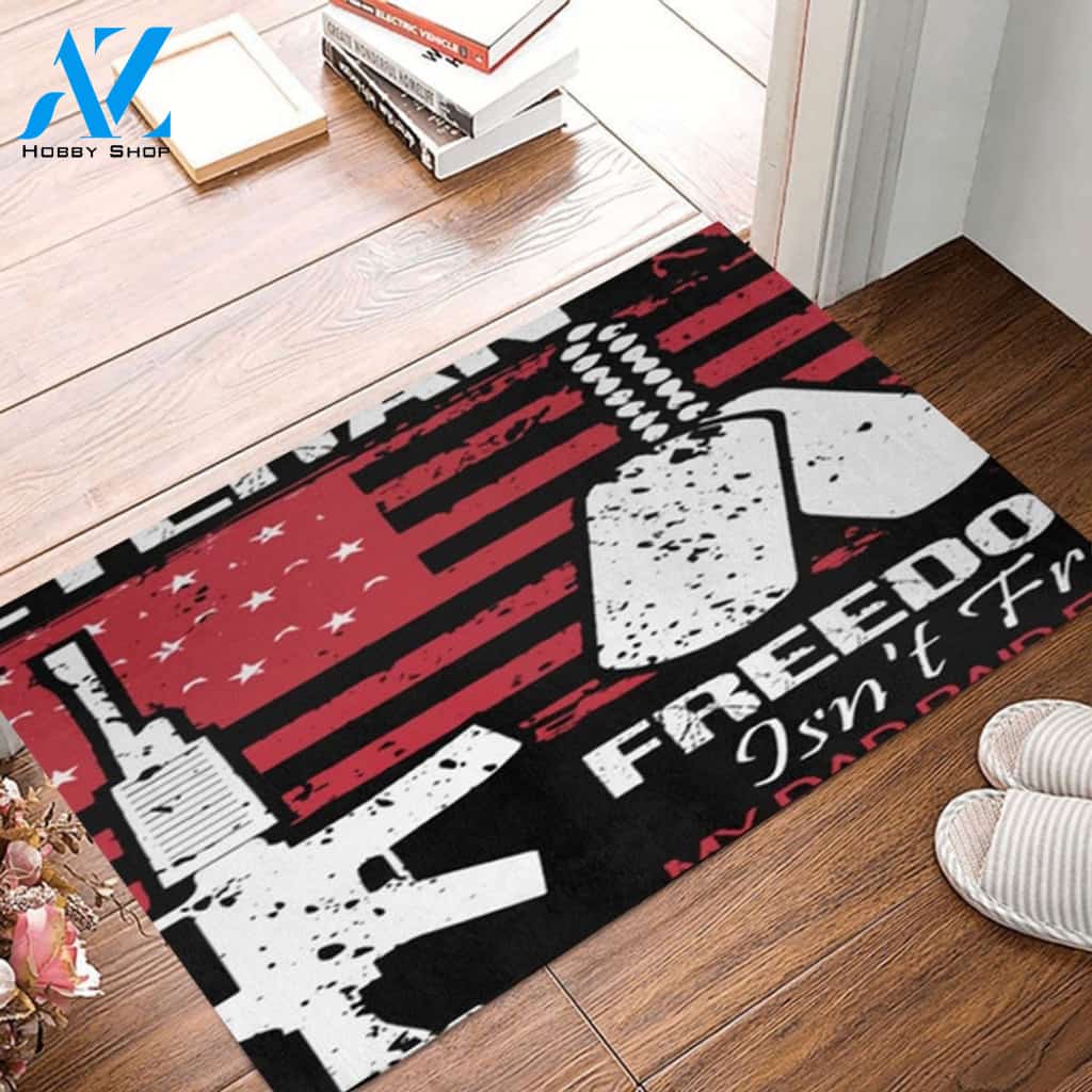 Veteran Freedom Doormat Welcome Mat Housewarming Gift Home Decor Funny Doormat Gift Idea For Veteran Gift For Friend Gift For Family