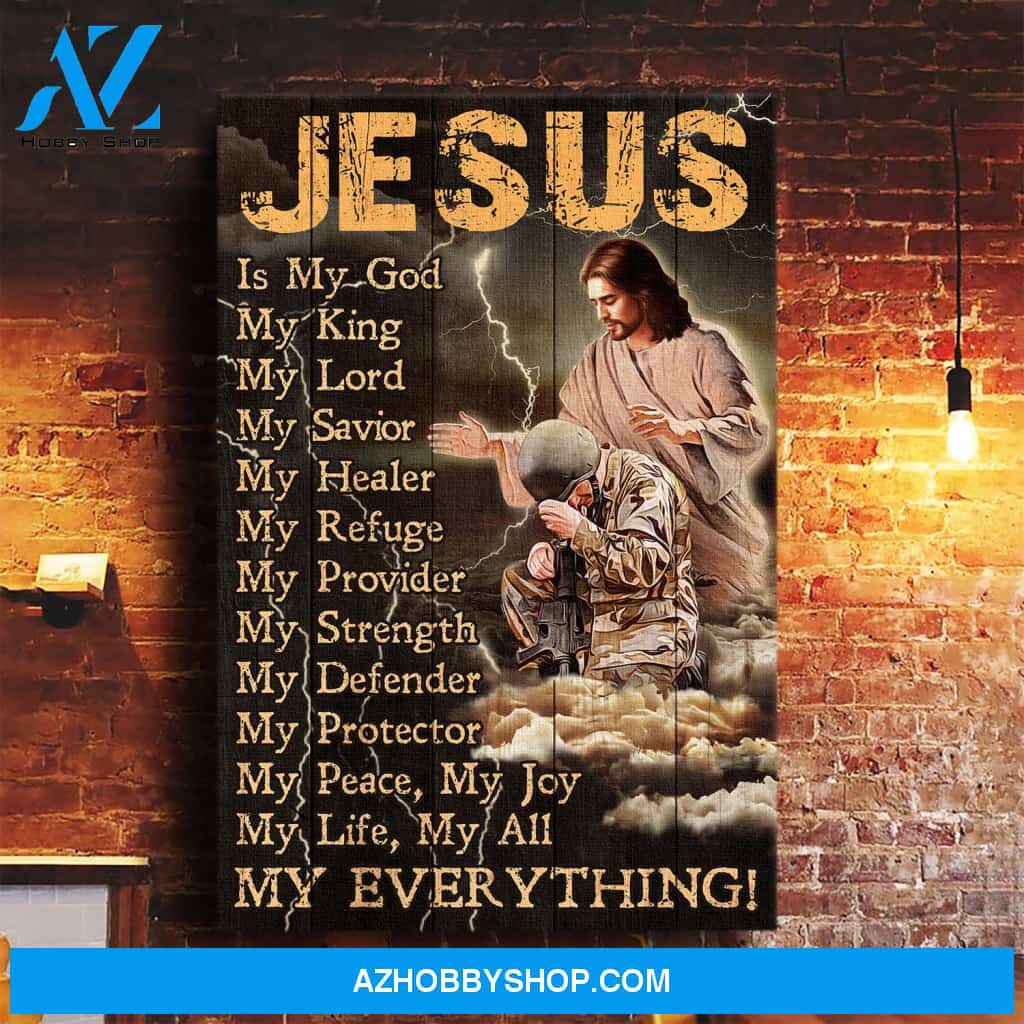 Veteran - Jesus is my God Portrait Canvas Prints, Wall Art