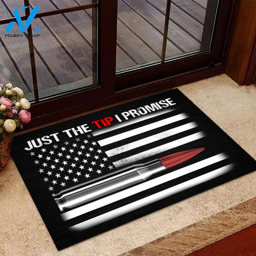 Veteran Just The Tip I Promise American Flag Doormat