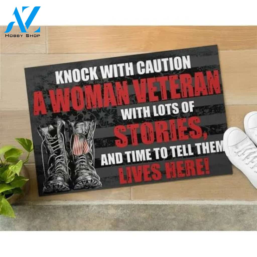 Veteran Knock With Caution A Woman Veteran Doormat