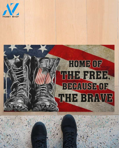 Veteran The Brave American Indoor And Outdoor Doormat Warm House Gift Welcome Mat Birthday Gift For Veteran