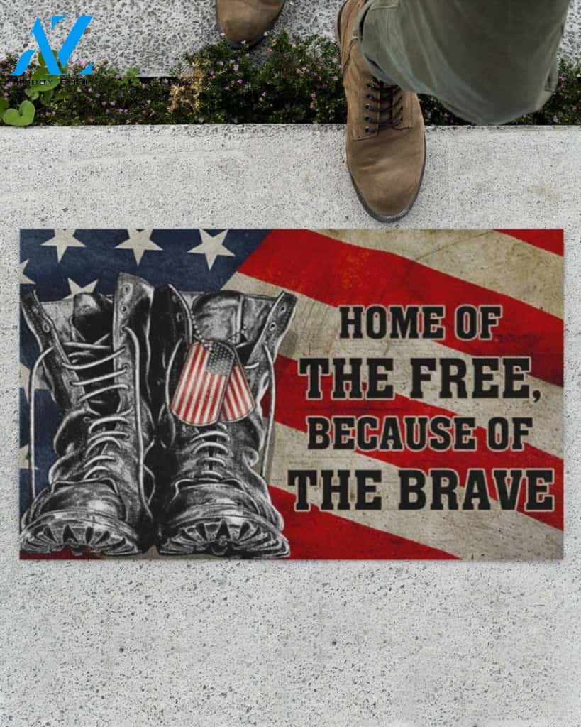 Veteran The Brave American Indoor And Outdoor Doormat Warm House Gift Welcome Mat Birthday Gift For Veteran