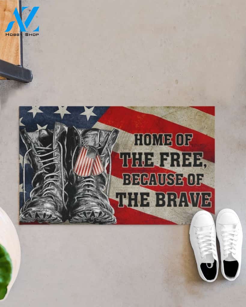 Veteran The Brave American Indoor And Outdoor Doormat Warm House Gift Welcome Mat Birthday Gift For Veteran