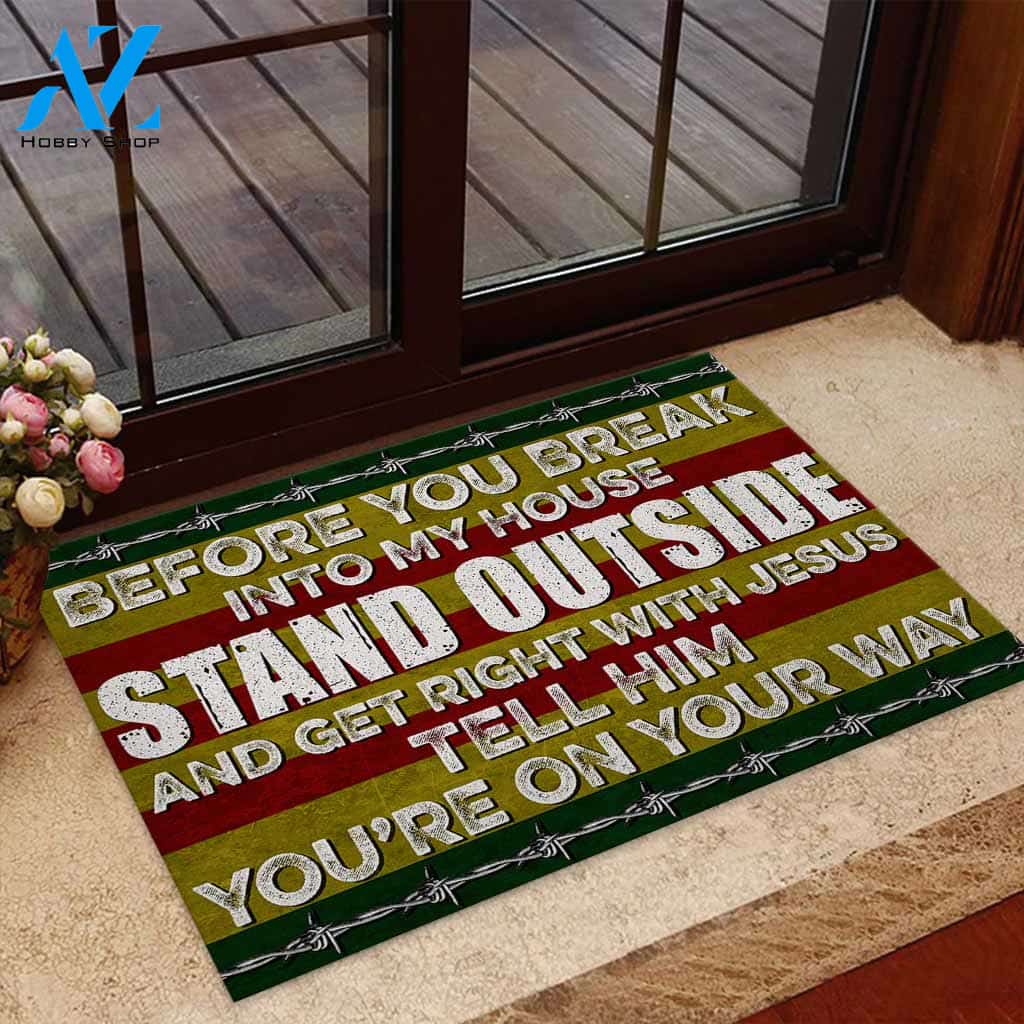 Vietnam Veteran Before You Break Into My House Funny Indoor And Outdoor Doormat Gift For Veteran Birthday Gift Decor Warm House Gift Welcome Mat