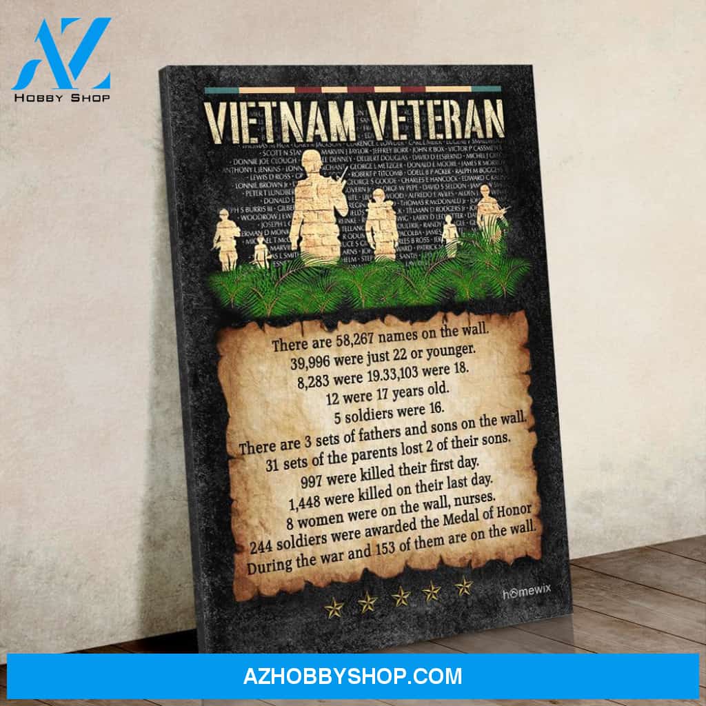Vietnam Veteran Canvas Wall Art, Wall Decor Visual Art