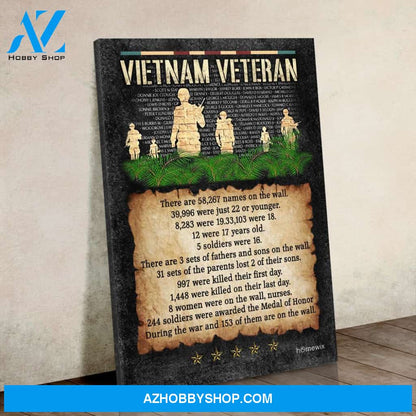Vietnam Veteran Canvas Wall Art, Wall Decor Visual Art