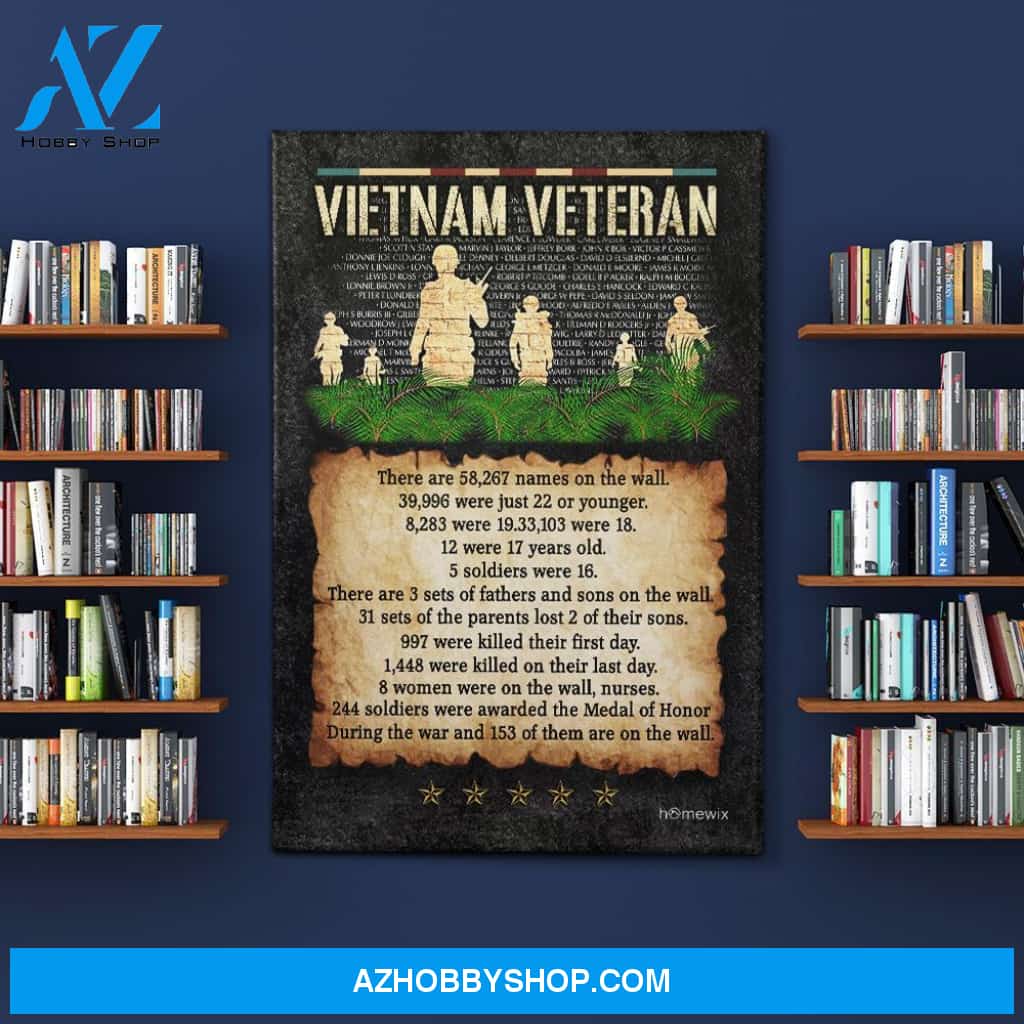 Vietnam Veteran Canvas Wall Art, Wall Decor Visual Art