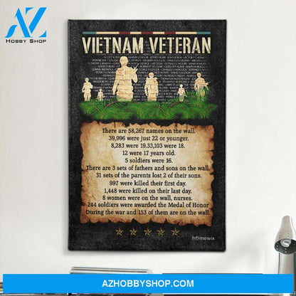 Vietnam Veteran Canvas Wall Art, Wall Decor Visual Art