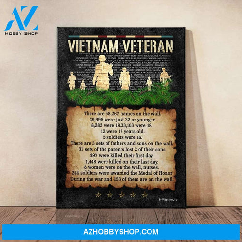 Vietnam Veteran Canvas Wall Art, Wall Decor Visual Art