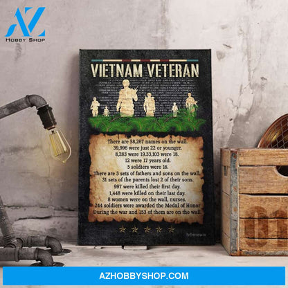 Vietnam Veteran Canvas Wall Art, Wall Decor Visual Art