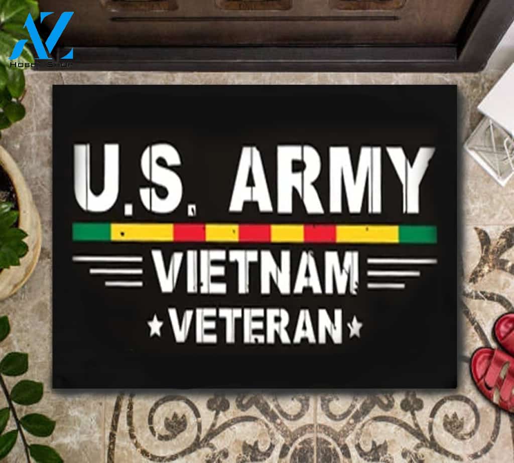 Vietnam Veteran U.S. Army Indoor And Outdoor Welcome Mat Housewarming Home Decor Doormat Gift For Friend, Family