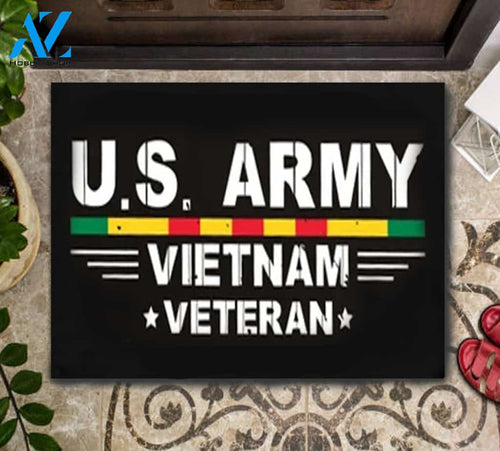Vietnam Veteran U.S. Army Indoor And Outdoor Welcome Mat Housewarming Home Decor Doormat Gift For Friend, Family