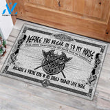 Viking Before You Break Into My House Indoor And Outdoor Doormat Warm House Gift Welcome Mat Gift For Viking Lovers Birthday Gift