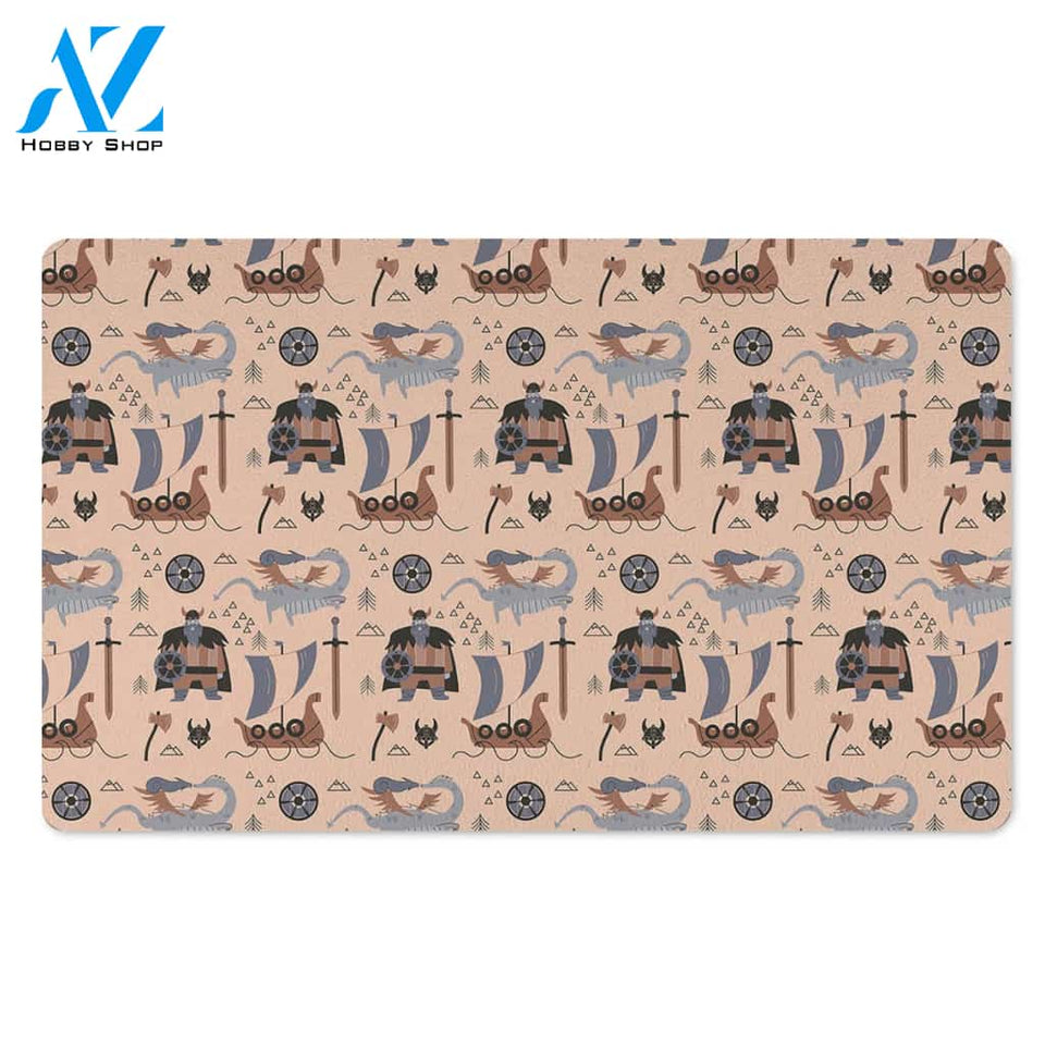 Viking Cartoon Norse Door Mat