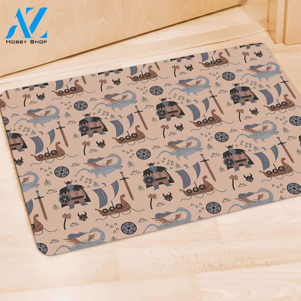 Viking Cartoon Norse Door Mat