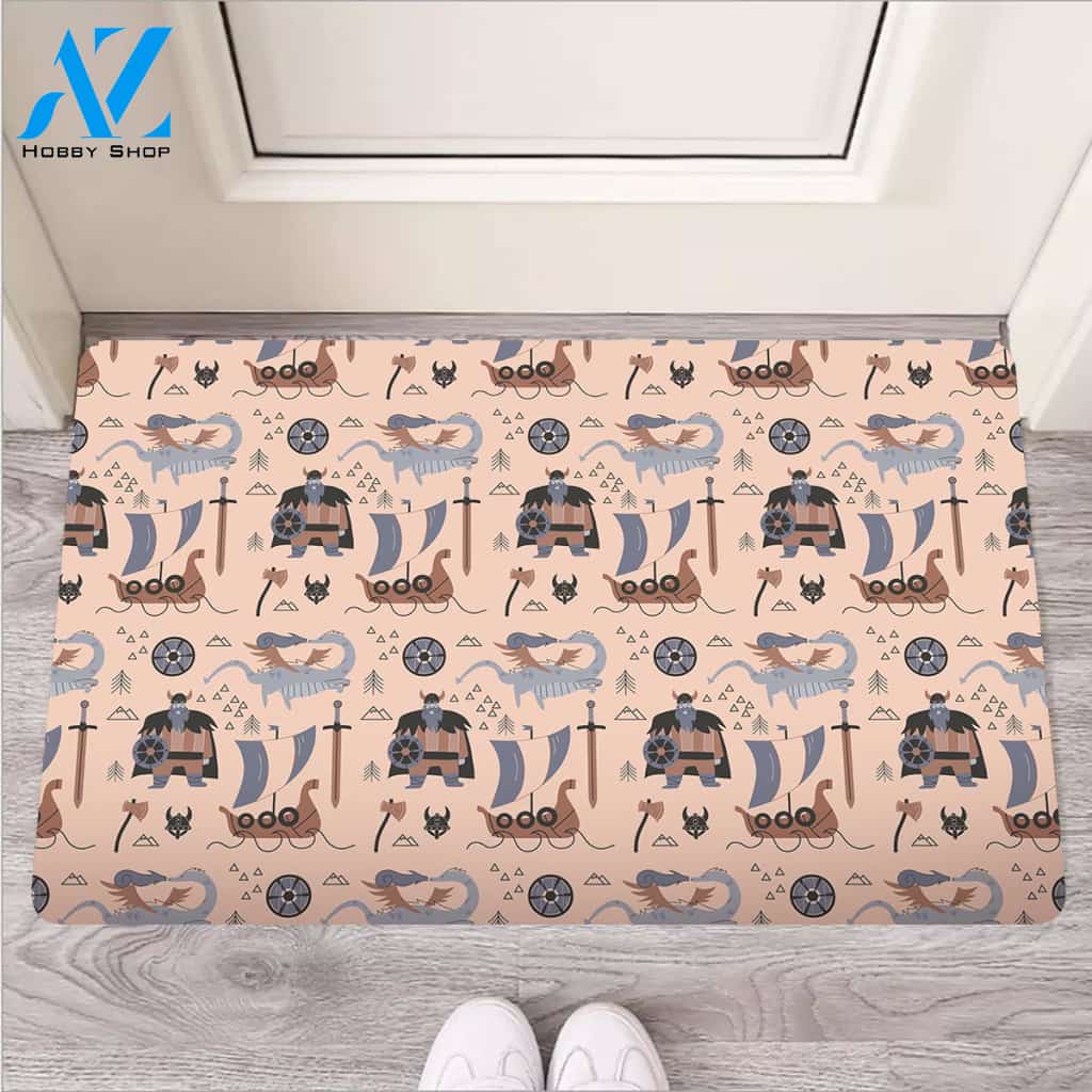 Viking Cartoon Norse Door Mat