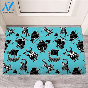 Viking Cartoon Silhouette Door Mat