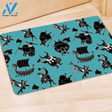 Viking Cartoon Silhouette Door Mat