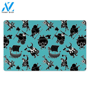 Viking Cartoon Silhouette Door Mat