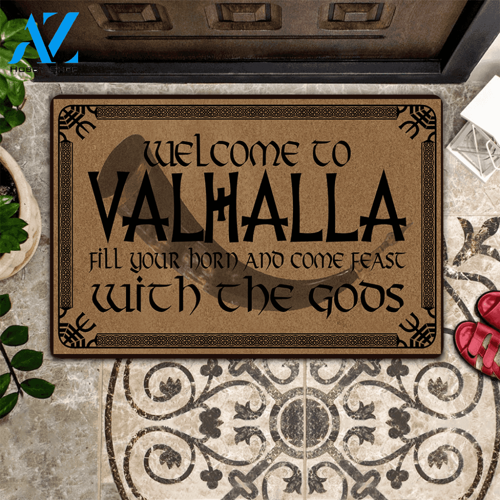 Viking Doormat Welcome To Valhalla | Welcome Mat | House Warming Gift