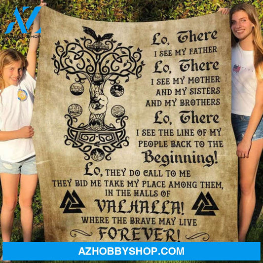 Viking Prayer Fleece Blanket - Mink Sherpa Blanket - Woven Blanket - Viking Gift Blanket | CubeBik