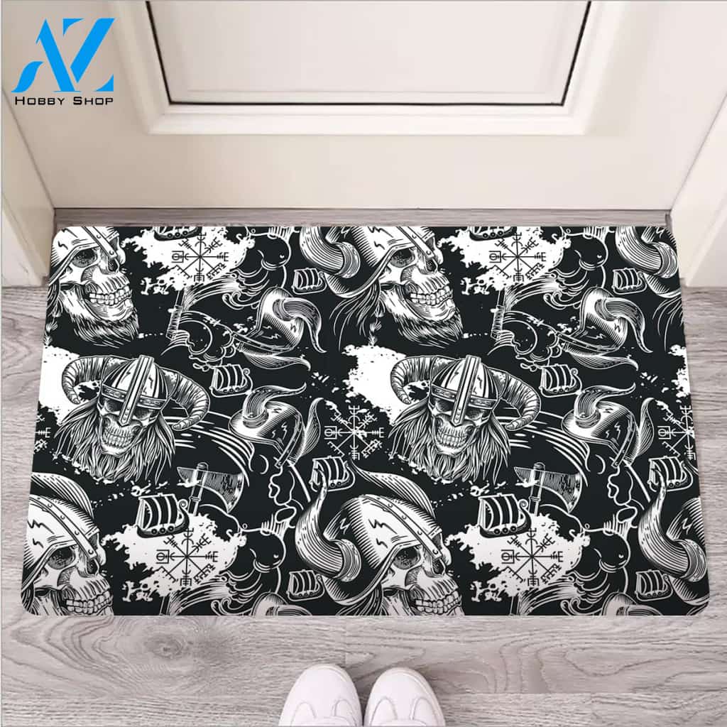 Viking Skull Door Mat